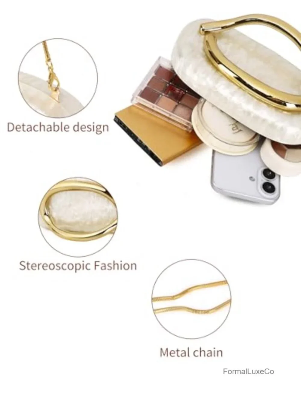 Acrylic Clutch Purse Women Wedding Party Evening Bag Marble